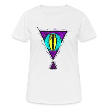Œil de monstre extraterrestre avec ouverture dimensionnelle triangulaire - T-shirt respirant Femme - blanc - Devant - AI Model Female 172 dark (172cm)