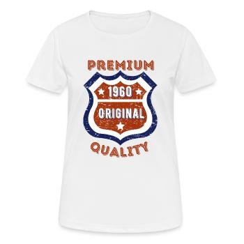 Premium-Qualität 1960 - Frauen T-Shirt atmungsaktiv - Weiß - Vorne - AI Model Female 172 dark (172cm)