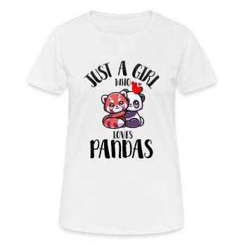"tshirt for the one who loves pandas" - Women's Breathable T-Shirt - white - Front - AI Model Female 172 dark (172cm)