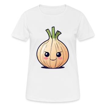 Oignon coquin - T-shirt respirant Femme - blanc - Devant - AI Model Female 172 dark (172cm)