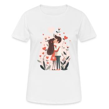 Paar Beziehung Liebe - Frauen T-Shirt atmungsaktiv - Weiß - Vorne - AI Model Female 172 dark (172cm)