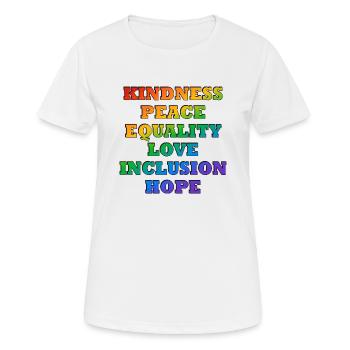 LGBTQ pride values - Women's Breathable T-Shirt - white - Front - AI Model Female 172 dark (172cm)