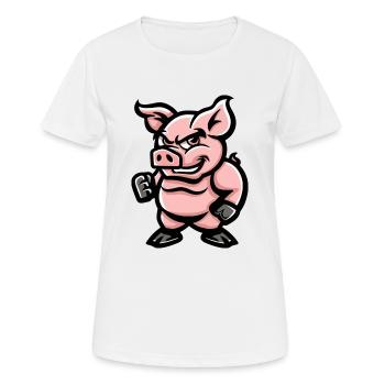 Pig Comic - Women's Breathable T-Shirt - white - Front - AI Model Female 172 dark (172cm)