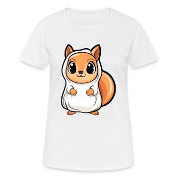 Eichhörnchen Halloween Lustig Geist - Frauen T-Shirt atmungsaktiv - Weiß - Vorne - AI Model Female 172 dark (172cm)