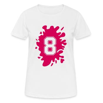 klecks 8 - Frauen T-Shirt atmungsaktiv - Weiß - Vorne - AI Model Female 172 dark (172cm)