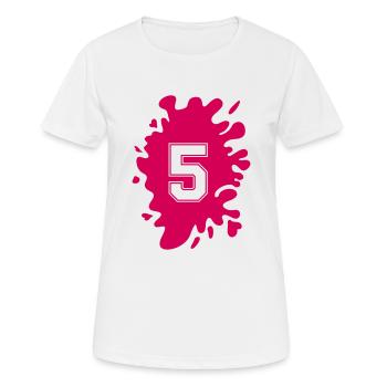 Klecks 5 - Frauen T-Shirt atmungsaktiv - Weiß - Vorne - AI Model Female 172 dark (172cm)