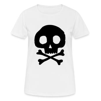 Crâne et os - T-shirt respirant Femme - blanc - Devant - AI Model Female 172 dark (172cm)