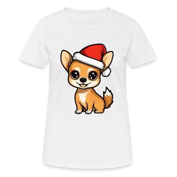 Chihuahua Chien Noël Mignon - T-shirt respirant Femme - blanc - Devant - AI Model Female 172 dark (172cm)