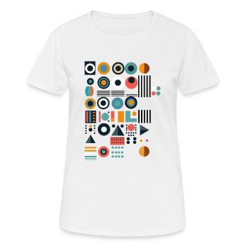Design « Symphonie colorée » - T-shirt respirant Femme - blanc - Devant - AI Model Female 172 dark (172cm)