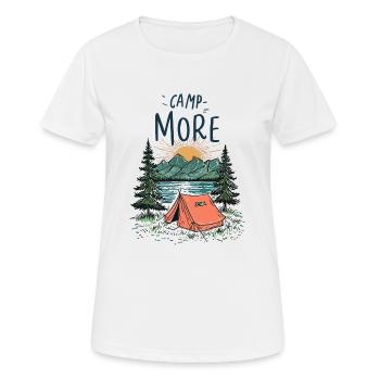 Camp Mehr - Frauen T-Shirt atmungsaktiv - Weiß - Vorne - AI Model Female 172 dark (172cm)