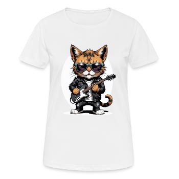 Cat Rocker Cat HardRock Gift - T-shirt respirant Femme - blanc - Devant - AI Model Female 172 dark (172cm)