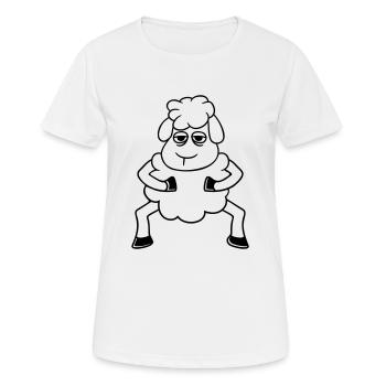 mouton fatigué s’ennuyer regard mouton se tient mignon - T-shirt respirant Femme - blanc - Devant - AI Model Female 172 dark (172cm)