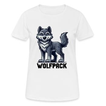 wolf comic - Frauen T-Shirt atmungsaktiv - Weiß - Vorne - AI Model Female 172 dark (172cm)