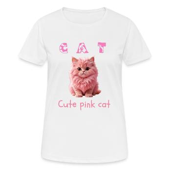 Cat - Frauen T-Shirt atmungsaktiv - Weiß - Vorne - AI Model Female 172 dark (172cm)