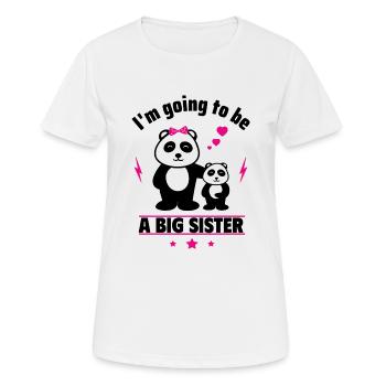 Bald große Schwester,Schwangerschaftsankündigung - Frauen T-Shirt atmungsaktiv - Weiß - Vorne - AI Model Female 172 dark (172cm)