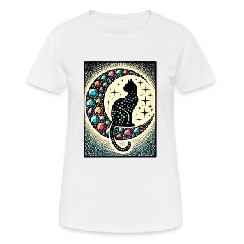 Chat Noir Luna - T-shirt respirant Femme - blanc - Devant - AI Model Female 172 dark (172cm)