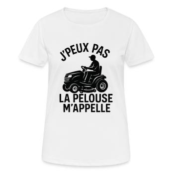J'peux pas la pelouse m'appelle - T-shirt respirant Femme - blanc - Devant - AI Model Female 172 dark (172cm)