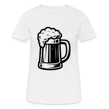 Chope à bière symbole bière - T-shirt respirant Femme - blanc - Devant - AI Model Female 172 dark (172cm)