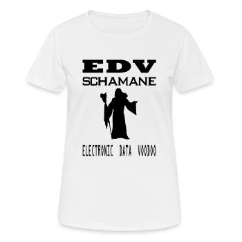 edv - schamane - electronic data voodoo - Frauen T-Shirt atmungsaktiv - Weiß - Vorne - AI Model Female 172 dark (172cm)