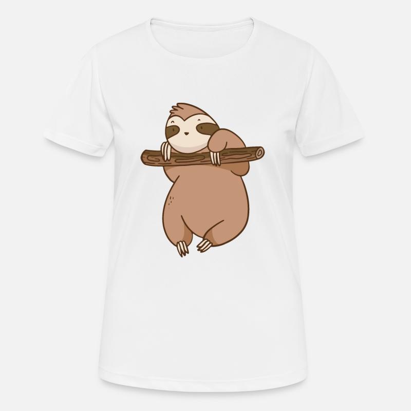 Funny sloth that makes chin-ups - Women's Breathable T-Shirt - white