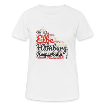 Hambourg Elbe Souvenir Reeperbahn Attraction touristique - T-shirt respirant Femme - blanc - Devant - AI Model Female 172 dark (172cm)