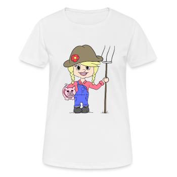 fermière - T-shirt respirant Femme - blanc - Devant - AI Model Female 172 dark (172cm)