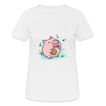Keks Schwein - Frauen T-Shirt atmungsaktiv - Weiß - Vorne - AI Model Female 172 dark (172cm)