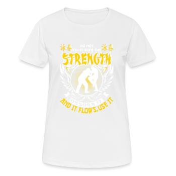 WingTsun - Frauen T-Shirt atmungsaktiv - Weiß - Vorne - AI Model Female 172 dark (172cm)
