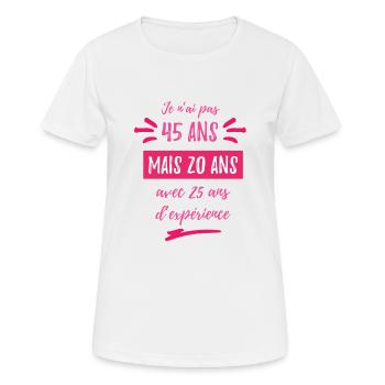 Anniversary woman 45 years - Women's Breathable T-Shirt - white - Front - AI Model Female 172 dark (172cm)