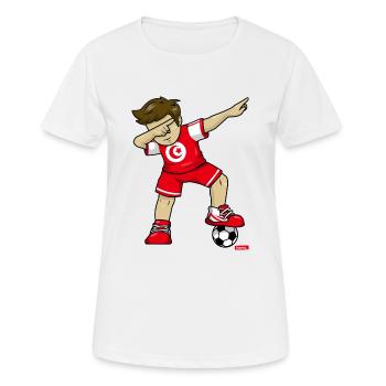 Soccer Dab Dabbing Tunisie HARIZ Football Dab D - T-shirt respirant Femme - blanc - Devant - AI Model Female 172 dark (172cm)
