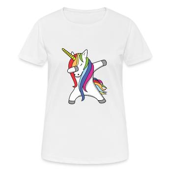 Licorne DAB Dance - T-shirt respirant Femme - blanc - Devant - AI Model Female 172 dark (172cm)