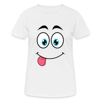 carnaval visage-drôle-cadeau-drôle - T-shirt respirant Femme - blanc - Devant - AI Model Female 172 dark (172cm)