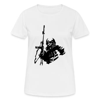 Soldat militaire squelette - T-shirt respirant Femme - blanc - Devant - AI Model Female 172 dark (172cm)