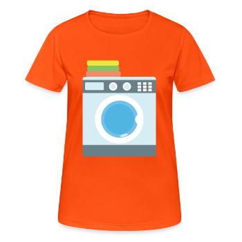 Machine à laver - T-shirt respirant Femme - orange néon - Devant - AI Model Female 172 dark (172cm)