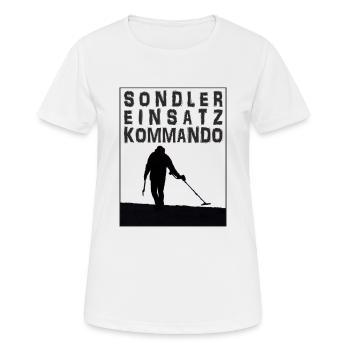 Sondler Einsatz Kommando, sondeln, Metalldetektor - Frauen T-Shirt atmungsaktiv - Weiß - Vorne - AI Model Female 172 dark (172cm)