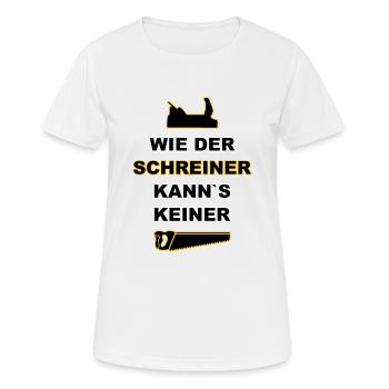 Schreiner - Frauen T-Shirt atmungsaktiv - Weiß - Vorne - AI Model Female 172 dark (172cm)