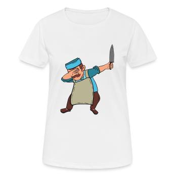 Dabbing Butcher - Frauen T-Shirt atmungsaktiv - Weiß - Vorne - AI Model Female 172 dark (172cm)
