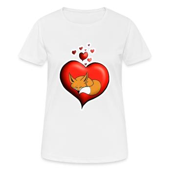 Fuchs Fuchs rot Herz - Frauen T-Shirt atmungsaktiv - Weiß - Vorne - AI Model Female 172 dark (172cm)
