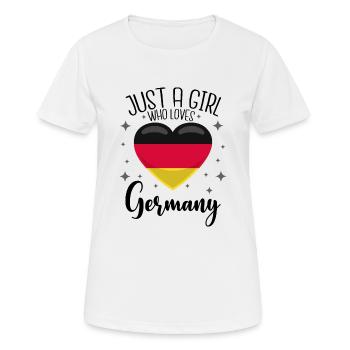 Germany Flag German Flag Just a Girl Heart - Women's Breathable T-Shirt - white - Front - AI Model Female 172 dark (172cm)