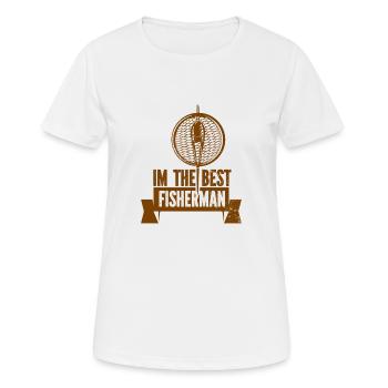 Angler Angelhaken Angelrute Sportfischer - Frauen T-Shirt atmungsaktiv - Weiß - Vorne - AI Model Female 172 dark (172cm)