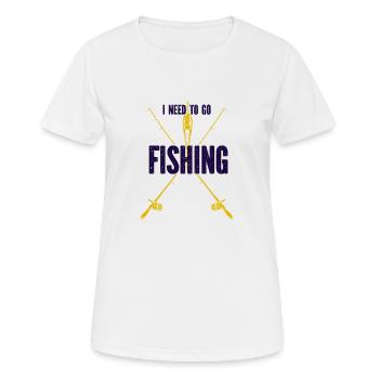 Angler Angelhaken Angelrute Sportfischer - Frauen T-Shirt atmungsaktiv - Weiß - Vorne - AI Model Female 172 dark (172cm)