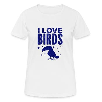 Vogel - Fliegen - Naturschutz Tierfreund - Zoo - Frauen T-Shirt atmungsaktiv - Weiß - Vorne - AI Model Female 172 dark (172cm)