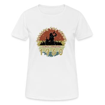65th Birthday Rocking the crowd SNG 01/1960 - Women's Breathable T-Shirt - white - Front - AI Model Female 172 dark (172cm)