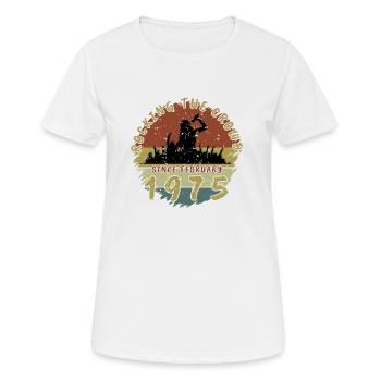 50th Birthday Rocking the crowd SNG 02/1975 - Women's Breathable T-Shirt - white - Front - AI Model Female 172 dark (172cm)