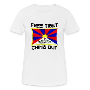 free Tibet - Frauen T-Shirt atmungsaktiv - Weiß - Vorne - AI Model Female 172 dark (172cm)