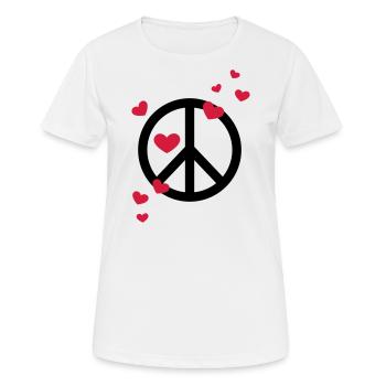 Peace Heart Love Freedom Symbol Summer Hippie - Women's Breathable T-Shirt - white - Front - AI Model Female 172 dark (172cm)