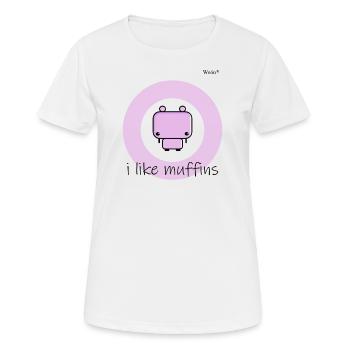 I like Muffins | Weón® - Frauen T-Shirt atmungsaktiv - Weiß - Vorne - AI Model Female 172 dark (172cm)