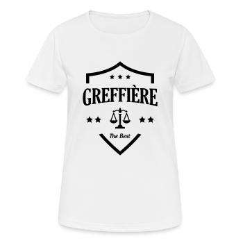 Greffier / Greffière / Loi / Tribunal / Justice - T-shirt respirant Femme - blanc - Devant - AI Model Female 172 dark (172cm)