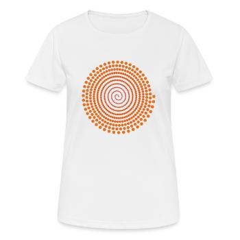Cadeau de géométrie en spirale sans illusion d'optique - T-shirt respirant Femme - blanc - Devant - AI Model Female 172 dark (172cm)
