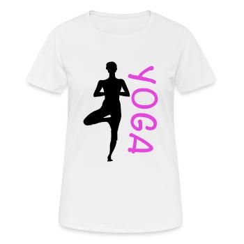 Exercices de yoga - T-shirt respirant Femme - blanc - Devant - AI Model Female 172 dark (172cm)